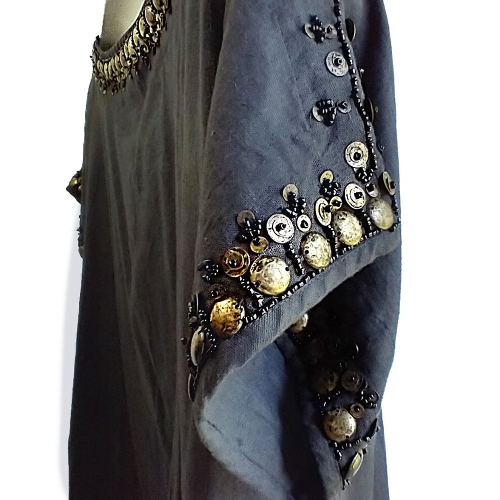 Soft Surroundings Beaded Cotton/Linen Shift Dress - 1X - Picture 5 of 10
